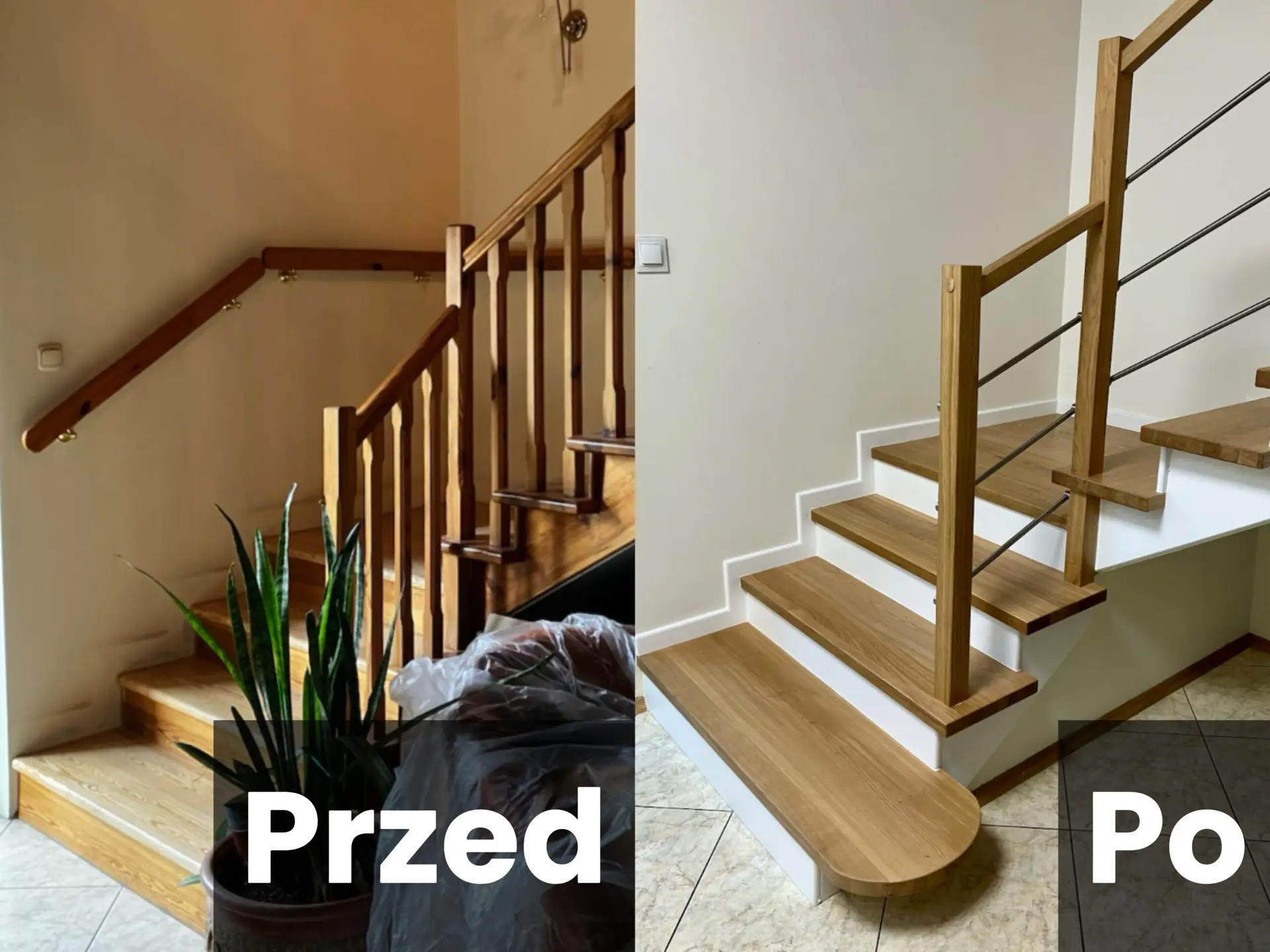 Renowacja drewnianych schodów i wymiana balustrady