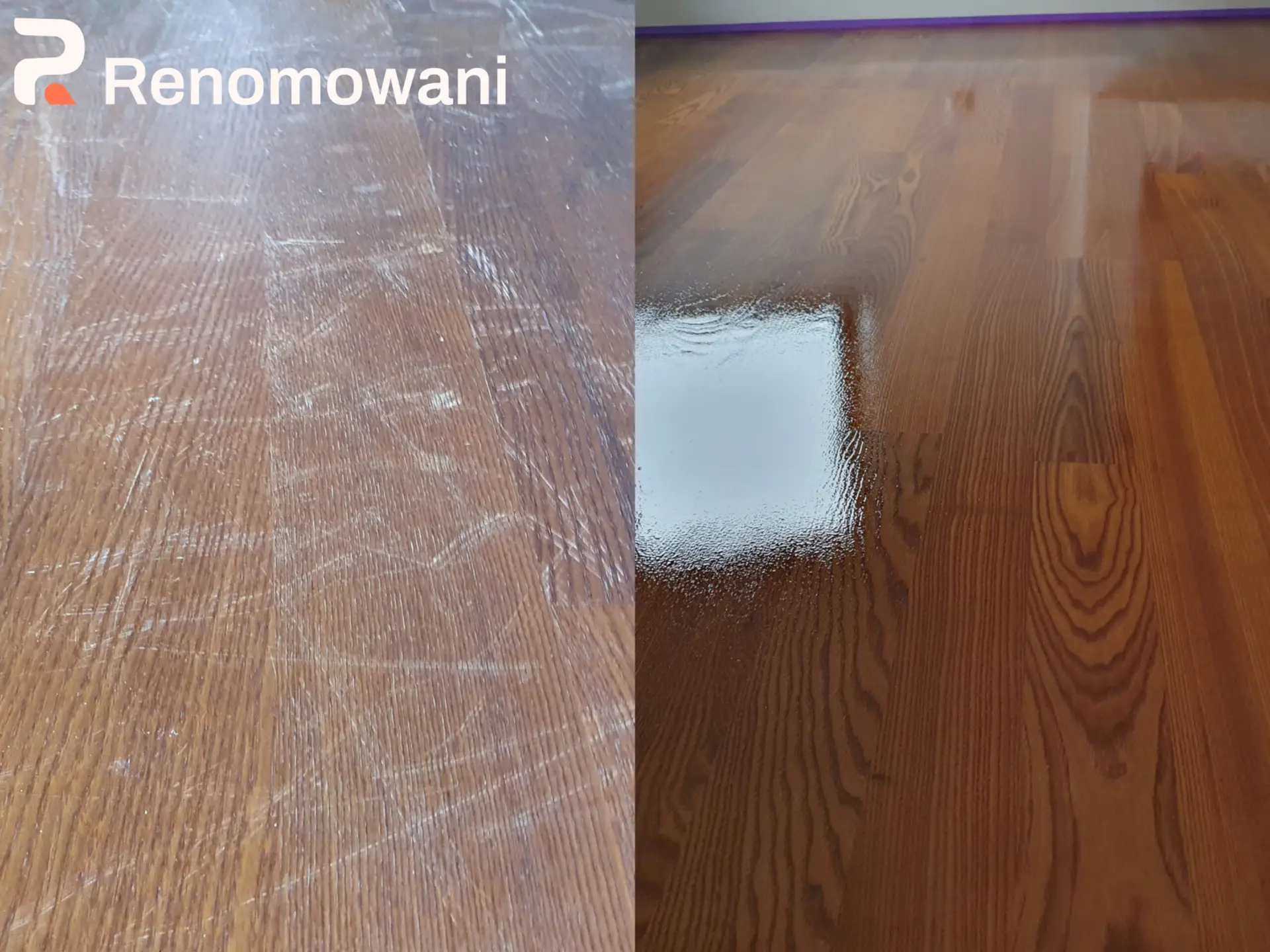 Cyklinowanie Kutno – podłoga drewniana przed i po renowacji