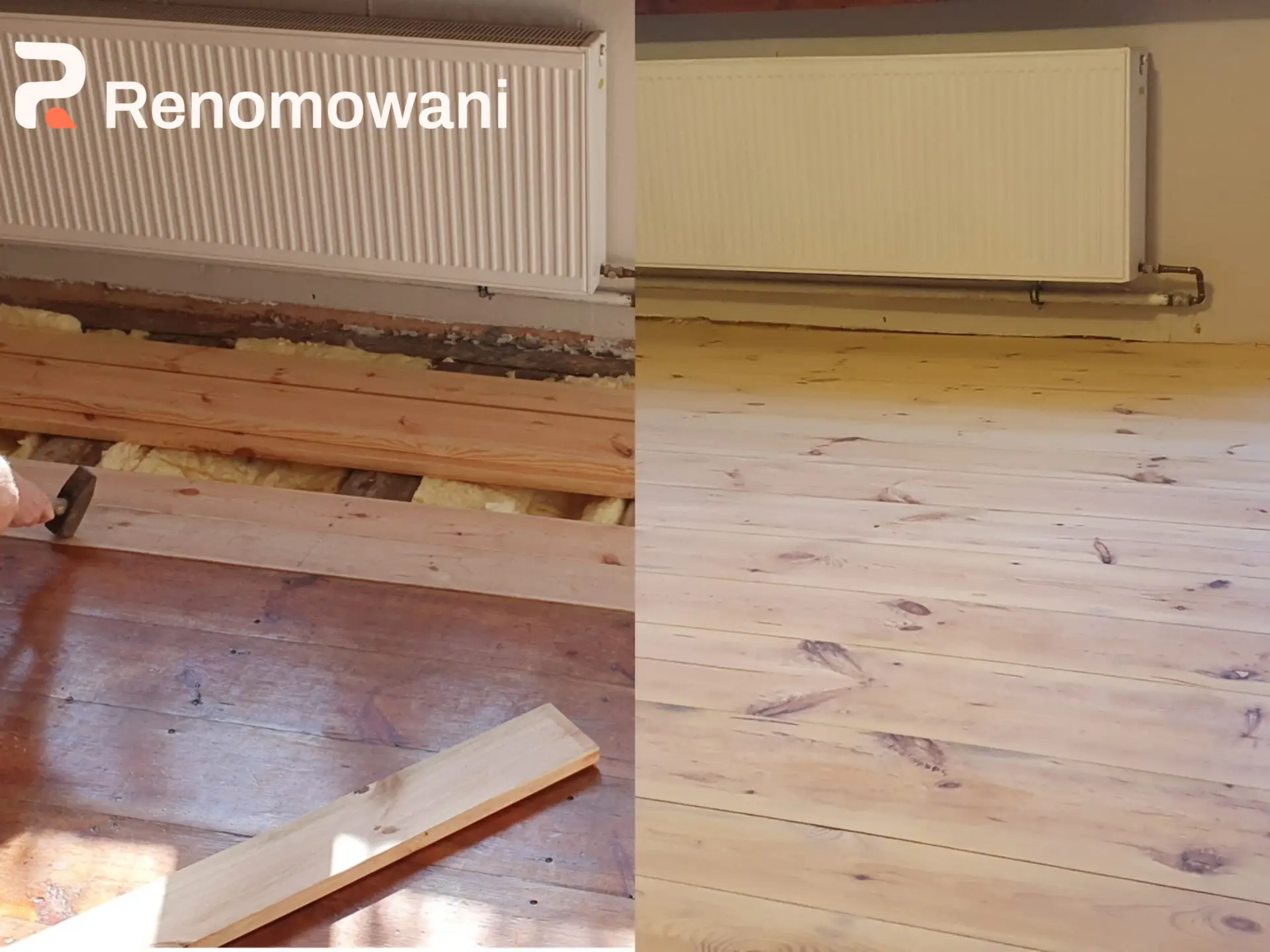 Wymiana i renowacja podłogi drewnianej z desek sosnowych – Renomowani.pl